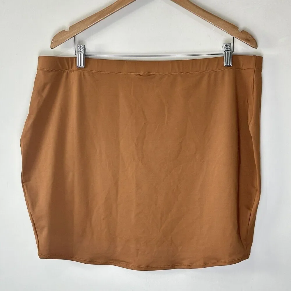 NWT Skims Womens 3X Swim Wear Tube Skirt Coverup (SW-SKT-0800) Almond Brown